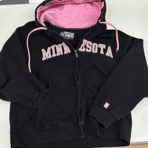 Minnesota Hoodie - Black with Pink Accents